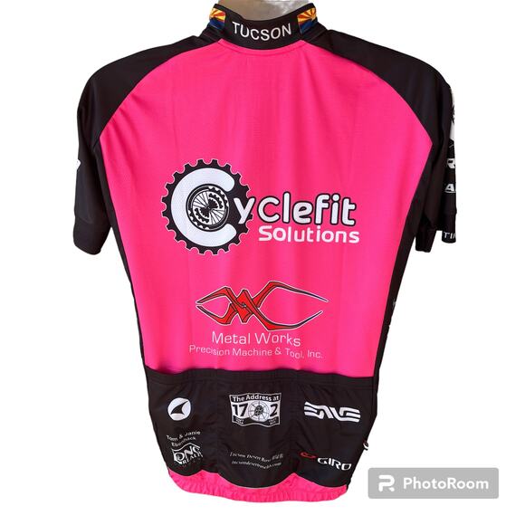 Pactimo Racing Cycling Jersey Zip Front Short Sleeve Tucson Arizona Pink Mens L - Picture 4 of 11